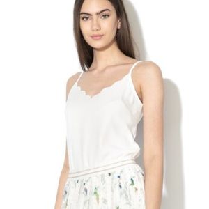 Ted Baker scalloped white adjustable tank top, size 3